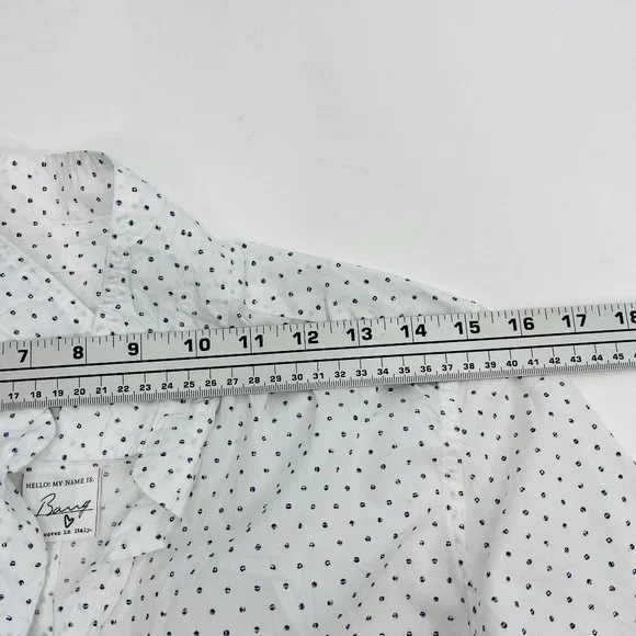 Frank & Eileen Barry White Printed Crinkle Shirt - Picture 9 of 12